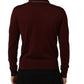 Burgundy Wool Knit Henley Pullover Sweater