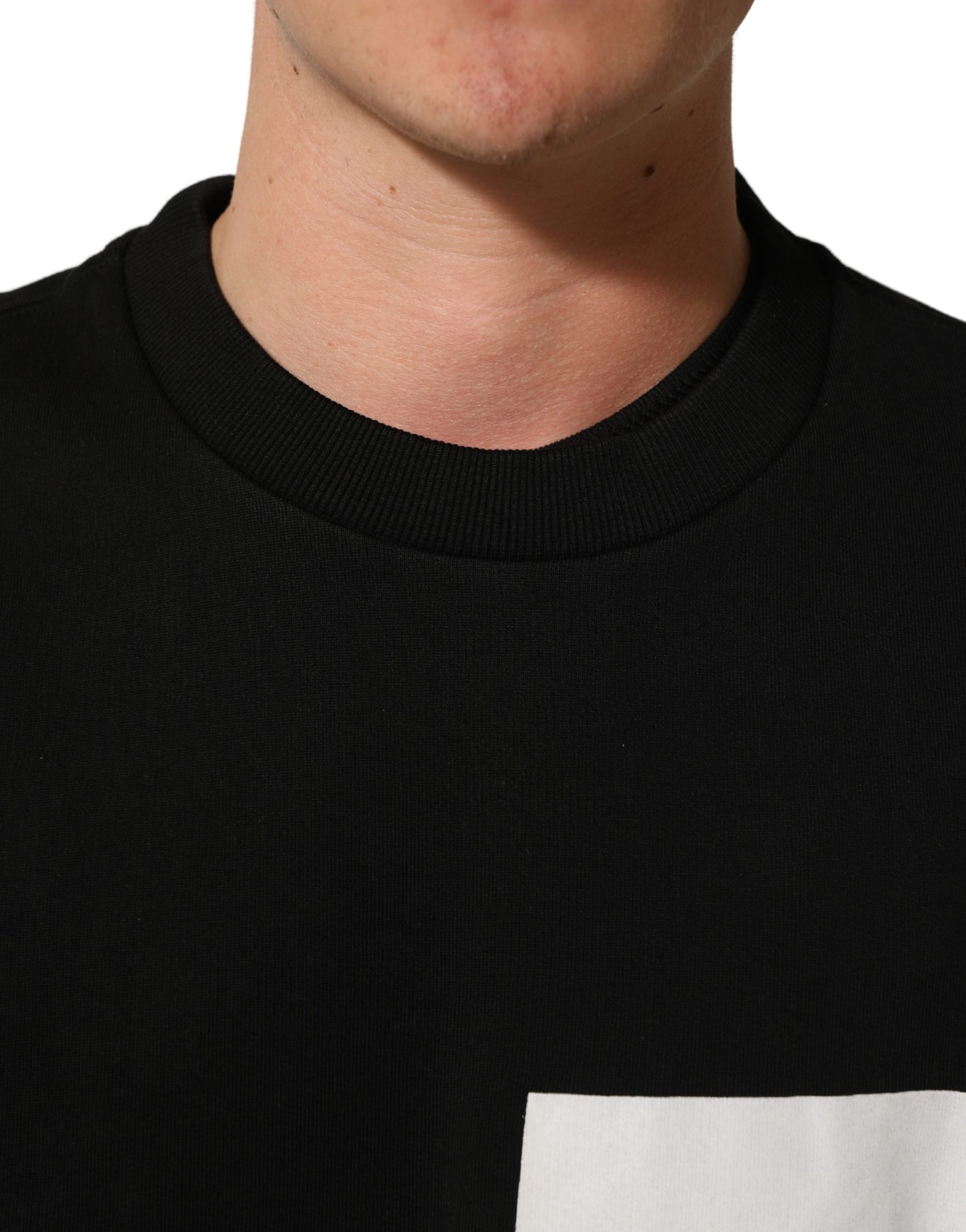 Black Cotton Logo Print Sweatshirt Sweater
