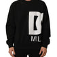 Black Cotton Logo Print Sweatshirt Sweater