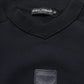 Black Logo Plaque Cotton Crew Neck Pullover Sweater