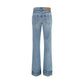 Blue Cotton Flared Jeans