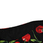 Black Cherry Print Nylon Bikini 2 Piece Swimwear