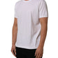 White Cotton Short Sleeves CrewNeck T-shirt