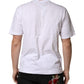 White Cotton Logo Print Crew Neck T-shirt