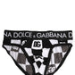Black White Logo Checkered Midi Brief Underwear