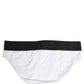 White Stretch Drawstring Swim Brief Swimwear
