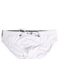 White Stretch Drawstring Swim Brief Swimwear