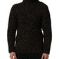 Brown Wool Knit Turtleneck Pullover Sweater