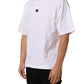 White Cotton Logo Plaque Crew Neck T-shirt