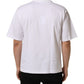 White Cotton Logo Plaque Crew Neck T-shirt