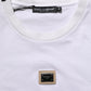 White Cotton Logo Plaque Crew Neck T-shirt