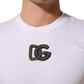 White DG Logo Cotton Crew Neck Men T-shirt