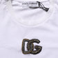 White DG Logo Cotton Crew Neck Men T-shirt