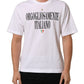 White Logo Round Neck Short Sleeves T-shirt