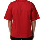 Red Cotton Graphic Print Crew Neck T-shirt