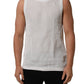 White Silk Crew Neck Sleeveless tank T-shirt