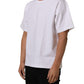 White Cotton Short Sleeves Crew Neck T-shirt