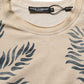Beige Cotton Graphic Print Crew Neck T-shirt