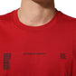Red Cotton Graphic Print Crew Neck T-shirt