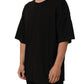 Black Cotton Short Sleeves CrewNeck T-shirt