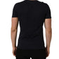 Black Cotton Short Sleeves Crew Neck T-shirt