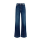 Blue Cotton Flared Jeans