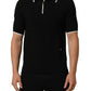 Black Cotton Collared Short Sleeves Polo T-shirt