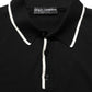 Black Cotton Collared Short Sleeves Polo T-shirt