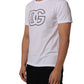 White DG Logo Print Short Sleeves Men T-shirt