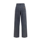 Black Cotton Straight-Leg Jeans