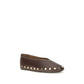 Brown Cotton Ballet Flats