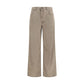 Brown Cotton Casual Pants