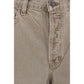 Brown Cotton Casual Pants