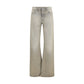 Gray Cotton Straight-Leg Jeans