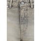 Gray Cotton Straight-Leg Jeans