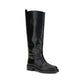 Black Calf Leather Bos Taurus Flat Boots