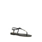 Black Calf Leather Bos Taurus Flat Sandals