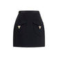 Black Wool Oves Aries Mini Skirt