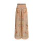 Multicolor Silk Casual Pants