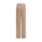 Beige Silk Casual Pants