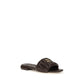 Brown Calf Leather Bos Taurus Flat Sandals