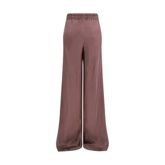Brown Silk Casual Pants