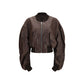 Brown Calf Leather Bos Taurus Bomber