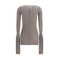 Gray Viscose Long Sleeve T-Shirt
