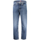 Blue Cotton Men's Jean Refined with Tapered Silhouette