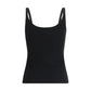 Black Cotton Sleeveles T-Shirt