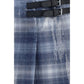 Blue Polyester Mini Skirt