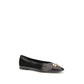 Black Calf Leather Bos Taurus Ballet Flats
