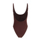 Bordeaux Polyamide One-Piece Swimsuit