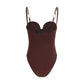 Bordeaux Nylon One-Piece Swimsuit
